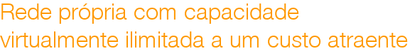 Rede prpria com capacidade
virtualmente ilimitada a um custo atraente